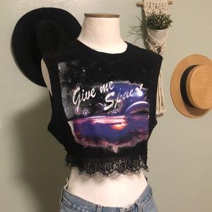 Forever 21 Graphic Crop Top / Muscle Tank Size S/M